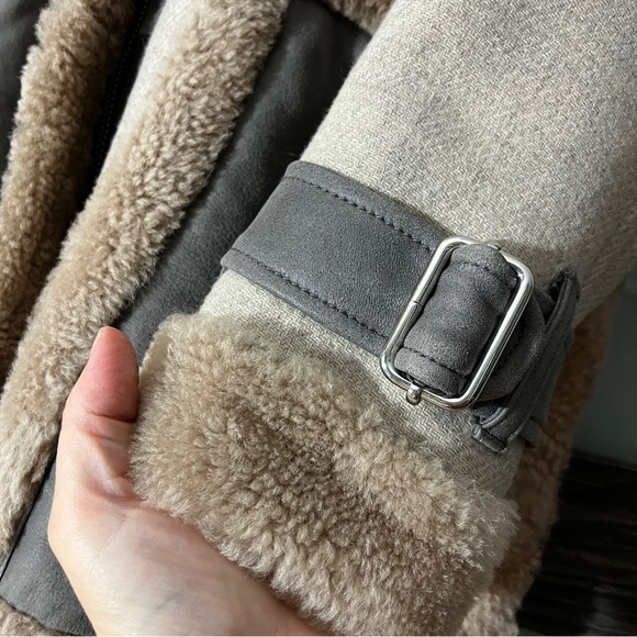 Designer Rebecca Taylor Real Shearling Lamb's Wool Penny Lane Winter Coat - Picture 7 of 16